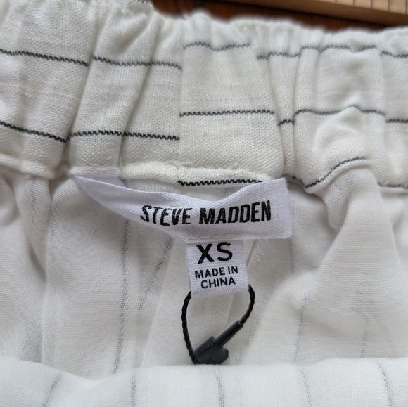 Nwt Steve Madden High Waist Pinstripe Shorts - Picture 6 of 12